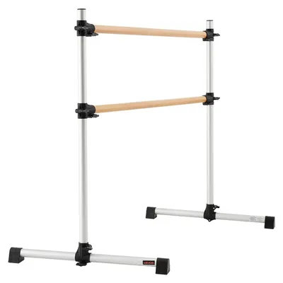 Zdjęcie produktu dla Drążek baletowy podwójny drewniany regulowany do tańca fitness