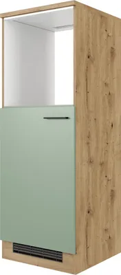 Produktbild von Flex Well Highboard Backofen/Kühlumbauschrank für 88er Einbaukühlschrank Cara BxTxH 60 x 60 x 168,5 cm grün matt zerlegt