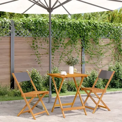 Produktbild von Maison Exclusive - 3-tlg. Bistro-Set Anthrazit Stoff und Massivholz