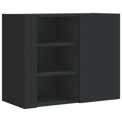 Image de vidaXL Étagère murale noire 75x35x60 cm Bois composite