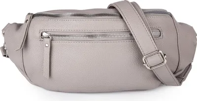 Produktbild von Jennifer Jones Große Damen-Gürteltasche Kunstleder Elegant mit Schultergurt Grau