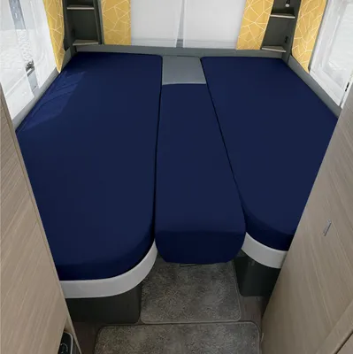 Produktbild von Erwin Müller Spannbettlaken 3er-Set für Wohnmobil/Wohnwagen Heckbett marine 70x190 cm - 85x210 cm (2x) + 35x130-50x145