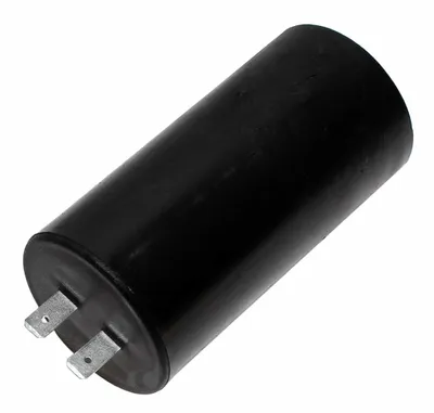 A single black capacitor is shown against a white background.