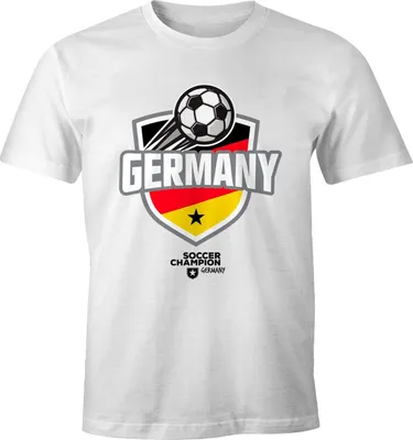 Produktbild von Herren T-Shirt Fan-Shirt WM Deutschland Germany Fußball Weltmeisterschaft Moonworks® weiß 4XL