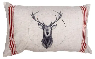 Produktbild von Clayre & Eef Kissenbezug 30x50 cm Beige Polyester Hirsch