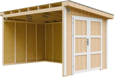 Produktbild von Gartenhaus  8,68 m² - H231x248x412 cm - Ohne Boden und Seitenwand – Timbela M939B-HARVEST HONEY