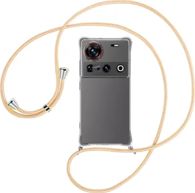 Produktbild von Handykette Backcover-Schutzhülle mit Band (Metall silberfarben) für Nubia Z70 Ultra 5G - Goldkordel