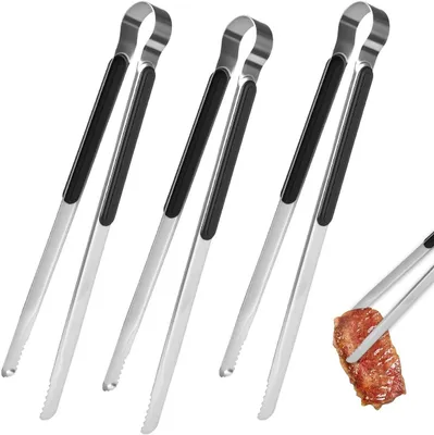 Obrázok produktu pre Kuchynské kliešte 22,5 cm, 3 ks, nehrdzavejúca oceľ, protišmykové, na varenie