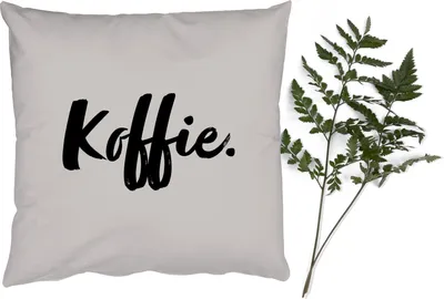 Produktbild von MuchoWow® Zierkissen Sofakissen Wohnzimmer Dekokissen 40x40 cm Kaffee - Taupe - Zitat - Foto Kissen - Schlafzimmer Dekoration