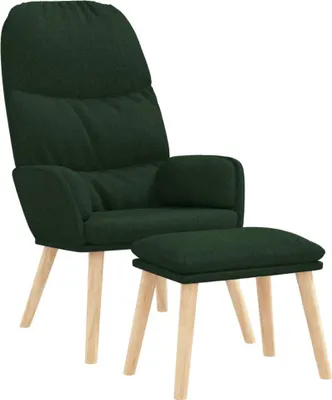 Obrázok produktu pre vidaXL Relax kreslo s taburetom Tmavo zelená látka