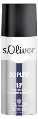 Produktbild von S. Oliver, So Pure, Hydrating 48H, Deodorant Spray, For Men, 150 ml