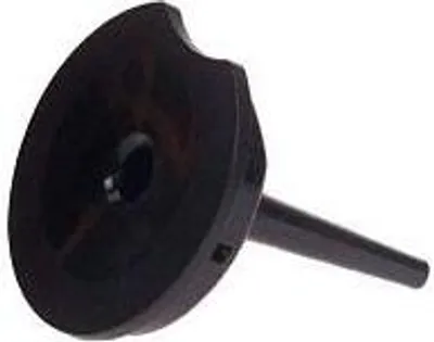 A black plastic coffee pot lid with a handle.