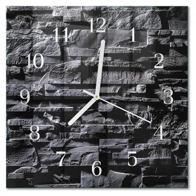Produktbild von Tulup Glasuhr Wanduhr Küchenuhr Echt-Glas 30x30 cm Modern Dekorativ Geräuschlos Weiße Zeiger - Steine