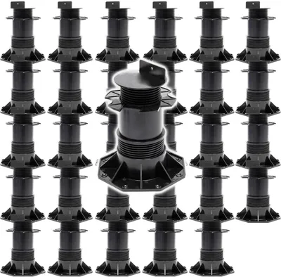 Produktbild von XPOtool Set 30x Stelzlager für Terrassen, 2700kg, 137-215mm, höhenverstellbare Stellfüße für Terrassendielen, Platten und Planken