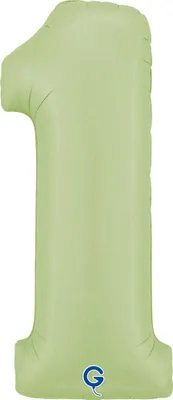 Zdjęcie produktu dla Balon Foliowy Cyfra 1, Satynowa Oliwkowa, 66 cm Grabo