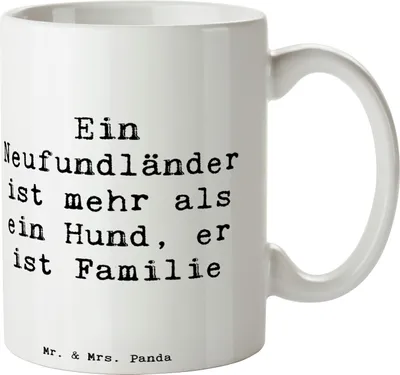 Produktbild von Mr. & Mrs. Panda Pott Spruch Neufundländer Familie - Weiß - Geschenk, Hund, Hunde mit viel Energie, Kaffeetasse, Tasse, Familienhund, Hunderassen, Liebe zum, Teepott
