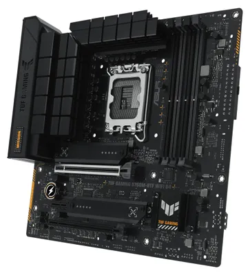 Produktbild von ASUS TUF GAMING B760M-BTF WIFI D4, Intel, LGA 1700, Intel® Celeron®, Intel® Core™ i3, Intel® Core™ i5, Intel® Core™ i7, Intel® Core™ i9,..., LGA 1700, DDR4-SDRAM, 128 GB