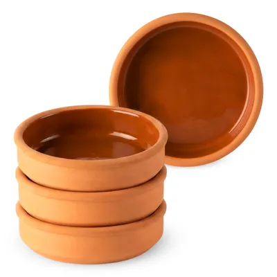 Productafbeelding van Tapas schalen, set van 4 (2x2) - elk 16x4 cm - ovenschalen van terracotta (extra groot)