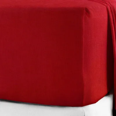 Productafbeelding van Luxury Bedding Hoeslaken van 100% geborsteld katoenflanel, 25 cm eenpersoonsbed, rood