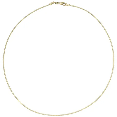 Produktbild von 1.1mm Halsreif Reif Kette rund 585 Gelbgold Gold Omegakette 45cm Goldkette
