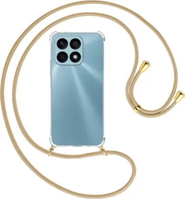 Produktbild von Handykette Backcover-Schutzhülle mit Band (Metall goldfarben) für Honor X8a (6.75'') - caramel