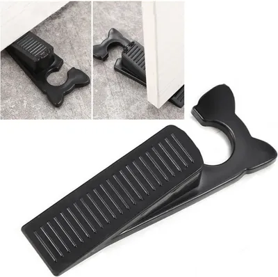 Zdjęcie produktu dla Przedmioty zatrzymujące drzwi w kształcie kota, wykonane z gumy, zestaw 4 sztuk, wymiary: 14 x 3 x 2,8 cm, do użytku w pomieszczeniach