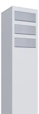 Produktbild von Briefkastenanlage Monolith for Three in Weiß mit Edelstahlklappe