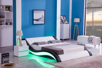 Produktbild von Bett Design Digital Sound USB Betten Luxus Schlafzimmer Möbel Leder Doppel Hotel