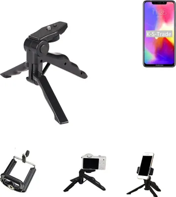 Produktbild von K-S-Trade Stativ Tisch-Ständer Dreibein Handy-Stativ Ständer kompatibel mit Motorola P30 Mini-Stativ Smartphone Tripod Handy-Stativ aus Plastik