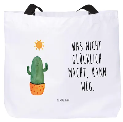 Produktbild von Mr. & Mrs. Panda Tote Bag Kaktus Sonne - Weiß - Geschenk, Freundin, Schultasche, Reisetasche, Scheidung, Motivation, Stoffbeutel, Tasche, Geschenkidee, Kakteen