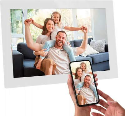 Zdjęcie produktu dla AGFAPHOTO Cyfrowa ramka na zdjęcia 10 cali, drewniana APF1000WIFIGLWH