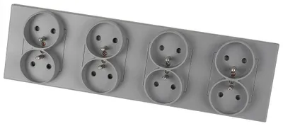 Zdjęcie produktu dla Gniazdo Poczwórne Plastikowe LINEA Szare Ramka Poczwórna i 4x Gniazdo MIUUN, productTiles.product.images.aiGenerated