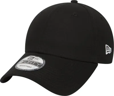 Produktbild von New Era Black Schwarz Blank Velcroback 940 9Forty Adjustable Curved Cap Kappe Basecap