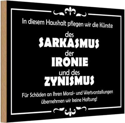Produktbild von vianmo Holzschild 20x30 cm In diesem Haushalt Sarkasmus Geschenk