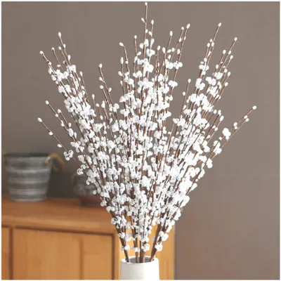Künstlicher Jasminstrauß, 5 Stück, 75 cm, Weiß, für Dekoration