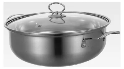 Produktbild von Edelstahl Hotpot Topf 28 cm mit Deckel und Griff für Induktionsherde