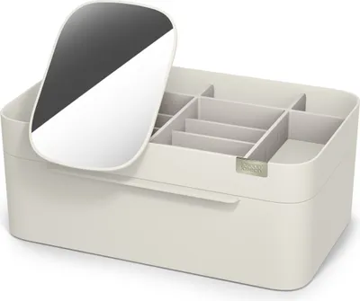 Produktbild von Viva™ Großer kosmetischer Organizer mit abnehmbarem Spiegel - Muschelfarben