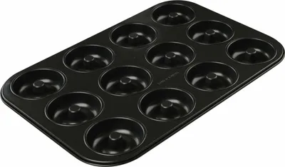 Obrázok produktu pre Dr. Oetker Forma na pečenie 12 šišiek TRADITION, forma na šišky s nepriľnavým povrchom, vysokokvalitná forma na pečenie s vynikajúcou tepelnou vodivosťou, forma na rovnomerné tvarovanie šišiek (farba: čierna)