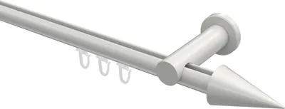 Produktbild von Interdeco Innenlaufstange / Gardinenstange mit Innenlauf Weiß, Typ Platon Savio (Kegel), 20 mm Ø 1-läufig, 440 cm
