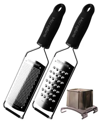 Produktbild von Microplane Gourmet Reiben Set: Reiben fein + sehr grob + Halter