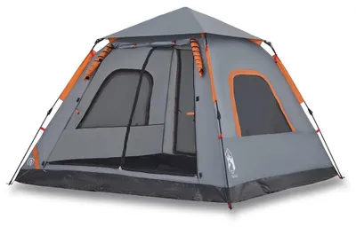 Image de vidaXL Tente de camping dôme 5 personnes Gris et orange Quick Release