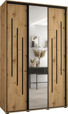 Produktbild von MEBLE KRYSPOL Davos 9 Schrank, drei Türen - 235,2x160x45 cm - Artisan  Artisan Schwarz