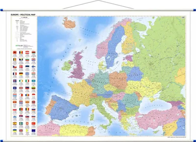 Immagine prodotto di Carta murale politica dell'Europa versione inglese, 1:4 500 000