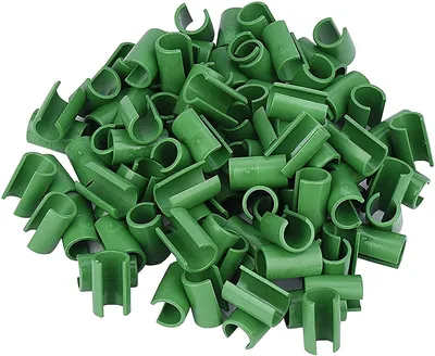 Produktbild von Pflanzenclips 50 Stück - Stützclips - Verbindungsclips - Gartenclips - Kletterpflanzenhalter - Kunststoff - Grün - Pflanzenverbinder