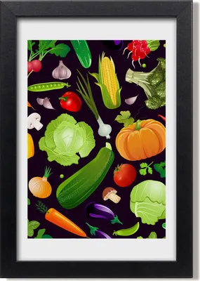 Produktbild von Bild 20x30 MDF-Rahmen, Wandkunst Gemüse
