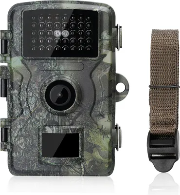 Produktbild von Outdoor Überwachungskameras 16MP 1080P Wildlife Hunting Trail und Wildkamera Bewegungsaktivierte 2,0 Zoll TFT Farbdisplay IP66 Wasserdichte Ausseninfrarot Nachtsicht Jagd Scouting Kamera Tarnung, Deutsch Sprache Überwachungskameras