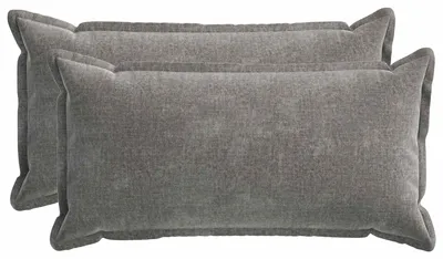 Imagen del producto de vidaXL Fundas de cojín, 2 unidades, HOUTEN, gris oscuro, 40 x 80 cm, tejido de chenilla