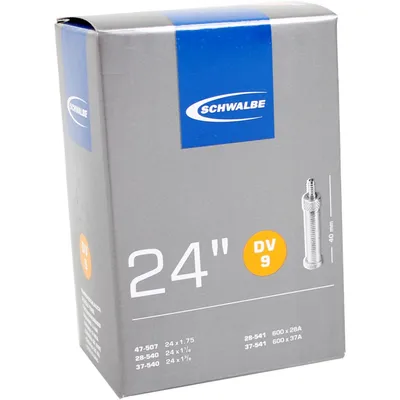 Produktbild von Schwalbe 10419311 24 Schlauch DV 9, 24x1 1/8-1.75 (28/47-507/541), DV 32mm, schwarz