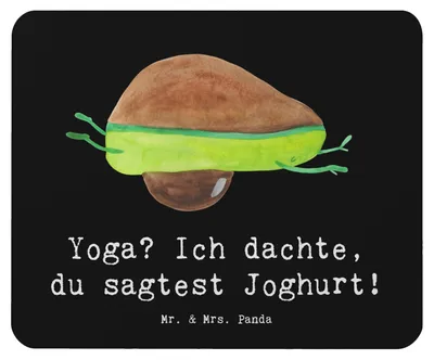 Produktbild von Mr. & Mrs. Panda Mauspad Yoga Humor - Schwarz - Geschenk, Inspiration, mousematte, Sportler, laptop, Entspannung, Geschenke, Mouse Pad, pc mausunterlage, Teamsport