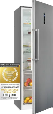 Produktbild von Exquisit Kühlschrank KS360-V-HE-040E inoxlook | 359 l Nutzinhalt | Edelstahloptik